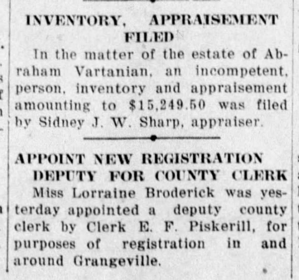 Clipping from Hanford Morning Journal